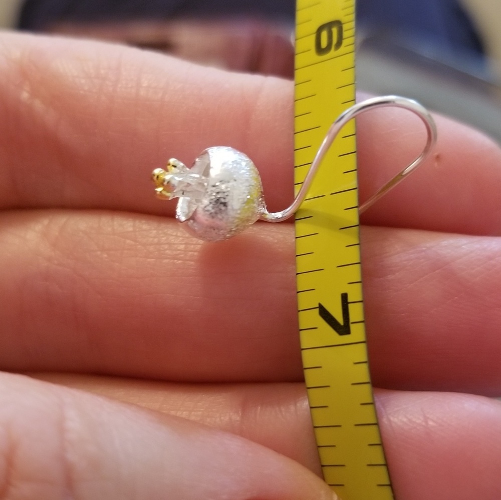 .925 Sterling Silver Delicate Flower Drop … - Picture 3 of 5